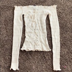 Off-white off the shoulder long sleeve shirt